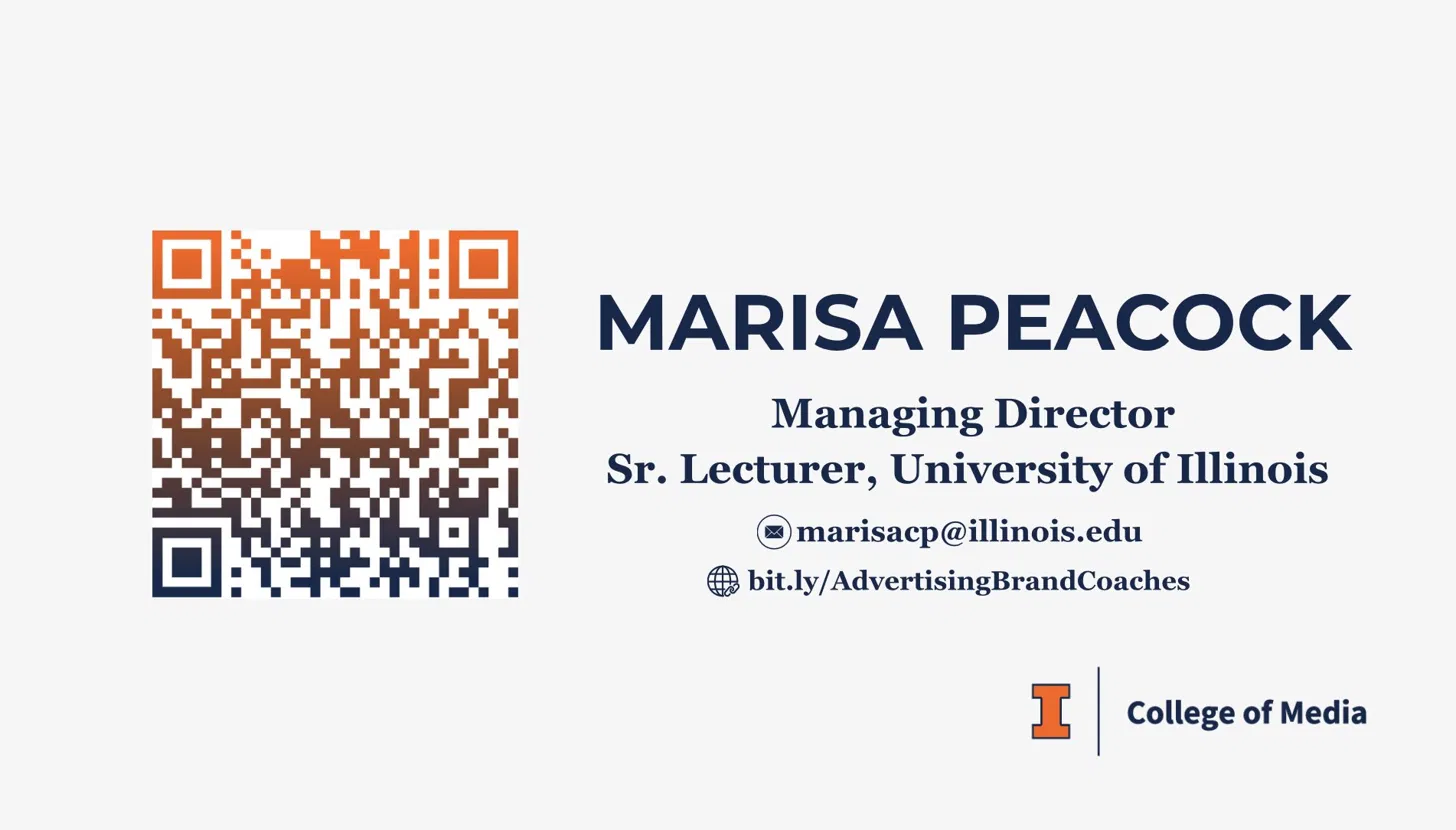 Marisa Peacock business card — front